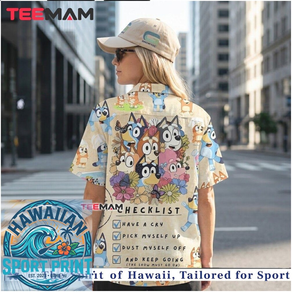 Bluey Dance Mode Checklist Funny Cartoon Hawaiian Shirt Bluey Dance Mode Checklist Funny Cartoon Hawaiian Shirt