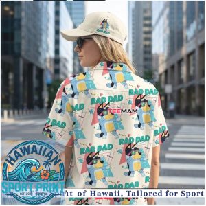 Bluey Rad Dad 90s Retro Style Father's Day Hawaiian Shirt