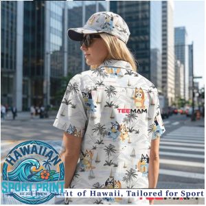 Bluey Sailing Sunset Beach Tropical Vacation Hawaiian Shirt