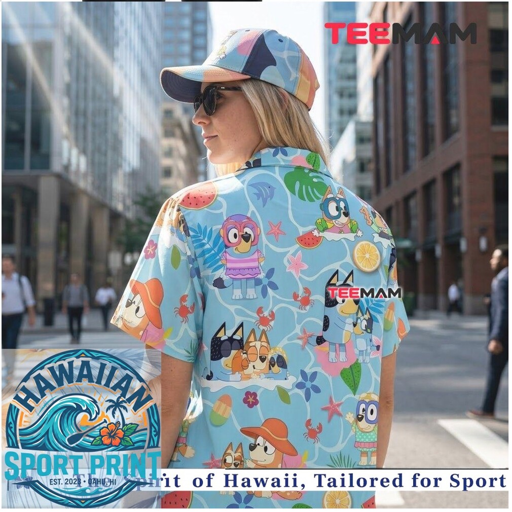 Bluey Summer Beach Party Tropical Pattern Hawaiian Shirt Bluey Summer Beach Party Tropical Pattern Hawaiian Shirt