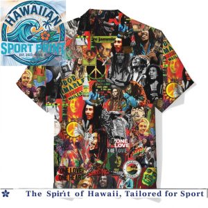 Bob Marley Reggae Legend Rastafari Music Collage Hawaiian Shirt