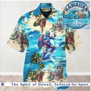 Boba Fett Surfing Tropical Beach Summer Star Wars Hawaiian Shirt