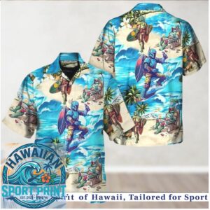 Boba Fett Surfing Tropical Beach Summer Star Wars Hawaiian Shirt