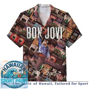 Bon Jovi Rock Music Classic Tour Retro Hawaiian Shirt
