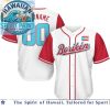 Barbados Flag Pride Red Flower Blue Baseball Jersey Barbados Flag Pride Red Flower Blue Baseball Jersey