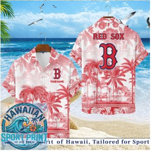 Boston Red Sox Vintage Palm Tree Tropical Summer Hawaiian Shirt