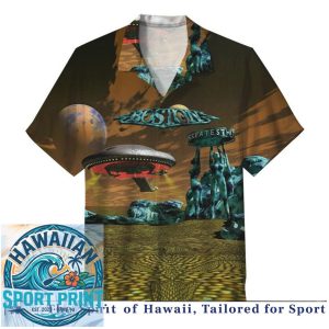 Boston Rock Band Spaceship Sci Fi Graphic Hawaiian Shirt