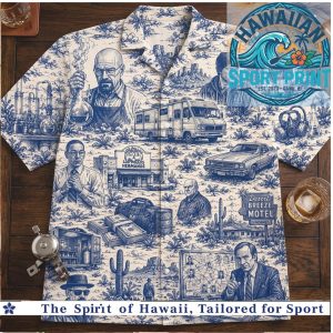 Breaking Bad Blue Meth RV Crime TV Show Vintage Style Hawaiian Shirt