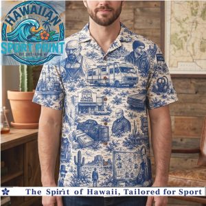 Breaking Bad Blue Meth RV Crime TV Show Vintage Style Hawaiian Shirt