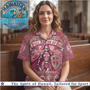 Breast Cancer Awareness Full Armor of God Christian Pink Hawaiian Shirt