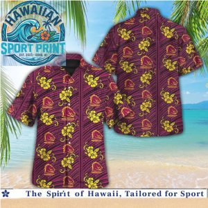 Brisbane Broncos NFL Team Polynesian Tribal Hibiscus Hawaiian Shirt