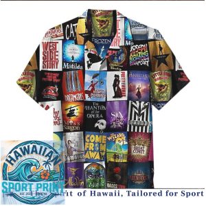 Broadway Musical Poster Collage Fan Art Hawaiian Shirt