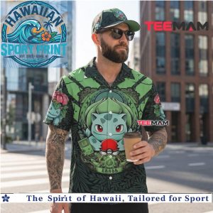 Bulbasaur Grass Type Pokémon Tropical Forest Hawaiian Shirt