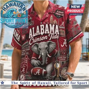 Alabama Crimson Tide Elephant Football Gameday Tropical Hawaiian Shirt