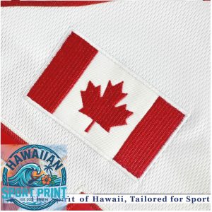 Canada Flag Custom Name White Red Baseball Jersey