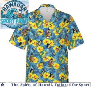 Cartoon Network Retro Character Tropical Floral Hawaiian Shirt