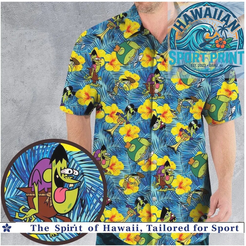 Cartoon Network Retro Character Tropical Floral Hawaiian Shirt Cartoon Network Retro Character Tropical Floral Hawaiian Shirt