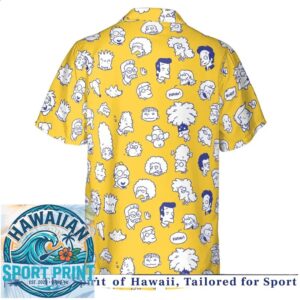 Cartoon Yellow Family Silhouette Comedy Fun Hawaiian Shirt