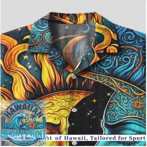 Celestial Sun and Moon Cosmic Art Boho Summer Hawaiian Shirt