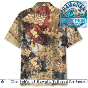 Chess Game Pieces Vintage Strategy Board Hawaiian Shirt