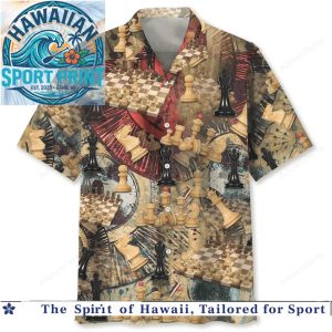 Chess Game Pieces Vintage Strategy Board Hawaiian Shirt