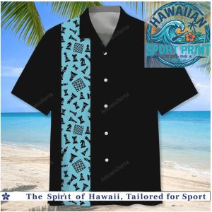 Chess Game Strategy Player Minimalist Blue Stripe Hawaiian Shirt