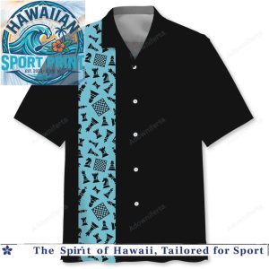 Chess Game Strategy Player Minimalist Blue Stripe Hawaiian Shirt
