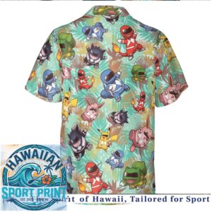 Chibi Retro Anime Heroes Monster Mashup Hawaiian Shirt