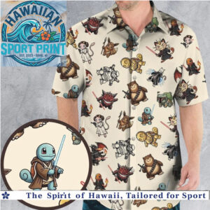 Chibi Star Wars Characters Sci Fi Mashup Hawaiian Shirt