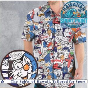 Classic Cartoon Comic Book Panels Collage Hawaiian Shirt