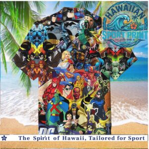 Classic DC Comics Superheroes Retro Action Hawaiian Shirt