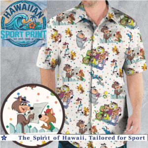 Classic Hanna Barbera Cartoon Characters Retro Vintage Hawaiian Shirt