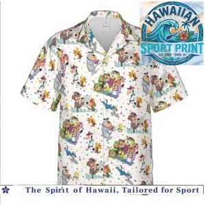Classic Hanna Barbera Cartoon Characters Retro Vintage Hawaiian Shirt
