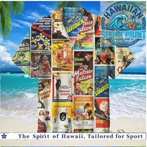 Classic Hollywood Movie Posters Vintage Actors Retro Cinema Hawaiian Shirt