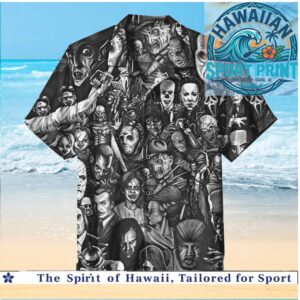Classic Horror Movie Monsters Vintage Monster Collage Hawaiian Shirt