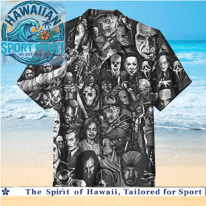 Classic Horror Movie Monsters Vintage Monster Collage Hawaiian Shirt