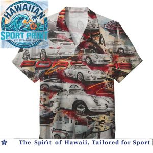 Classic Porsche Racing Cars Retro Art Hawaiian Shirt