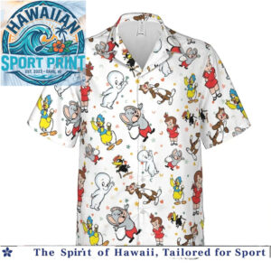 Classic Retro Cartoon Characters Casper And Friends Vintage Hawaiian Shirt