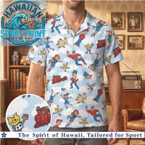 Classic Retro Cartoon Characters Space Adventure Kids Show Hawaiian Shirt
