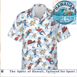 Classic Retro Cartoon Characters Space Adventure Kids Show Hawaiian Shirt