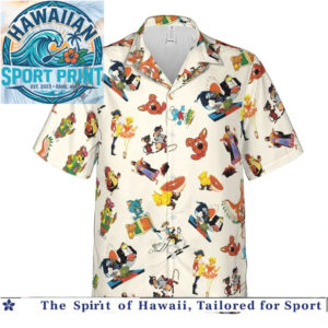 Classic Retro Cartoons Mashup Vintage Animation Hawaiian Shirt