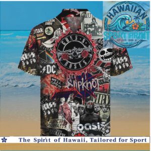 Classic Rock Bands Collage Guns N Roses AC DC Slipknot Hawaiian Shirt