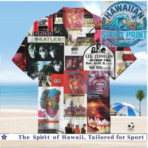 Classic Rock Bands Music Legend Collage Hawaiian Shirt