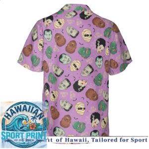 Classic Universal Monsters Spooky Halloween Retro Hawaiian Shirt