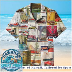 Classic Vintage Cadillac Cars Retro Advertisement Poster Hawaiian Shirt