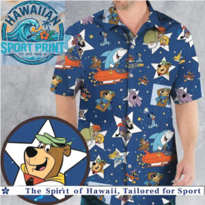 Classic Yogi Bear Space Cartoon Retro Hawaiian Shirt
