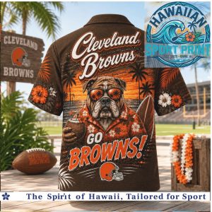 Cleveland Browns Bulldog Tropical Summer Hawaiian Shirt Beach