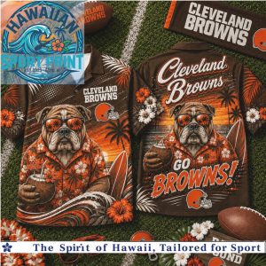 Cleveland Browns Bulldog Tropical Summer Hawaiian Shirt Beach