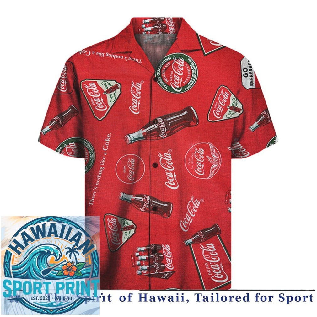Coca Cola Classic Soda Bottle Red Logo Vintage Hawaiian Shirt Coca Cola Classic Soda Bottle Red Logo Vintage Hawaiian Shirt