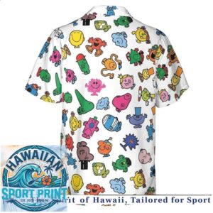 Colorful Funny Cartoon Little Characters Cute Tropical Hawaiian Shirt